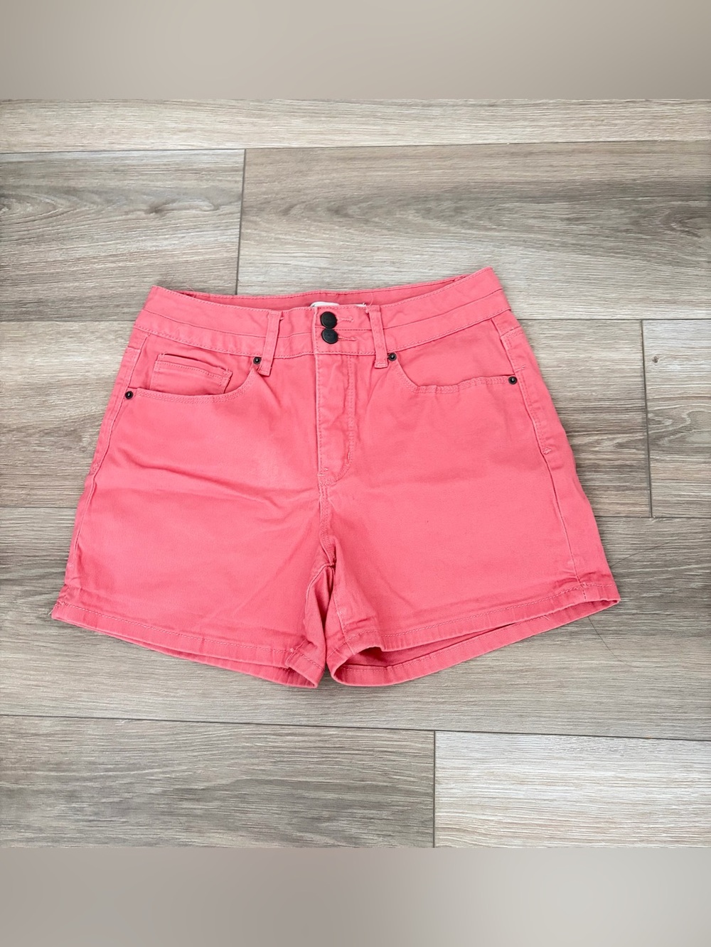 Royalty For Me Coral High-Waist Cotton Shorts